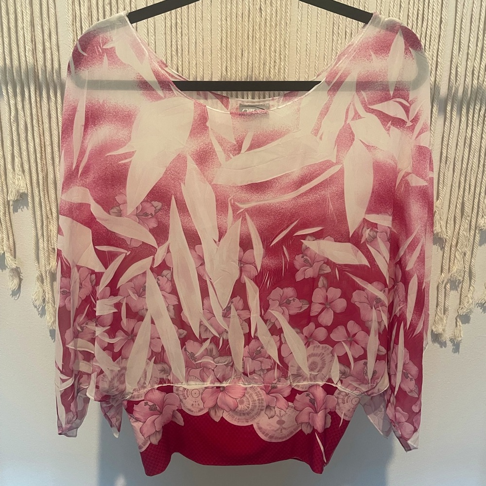 Flowy Floral Boutique Chic Blouse Size M